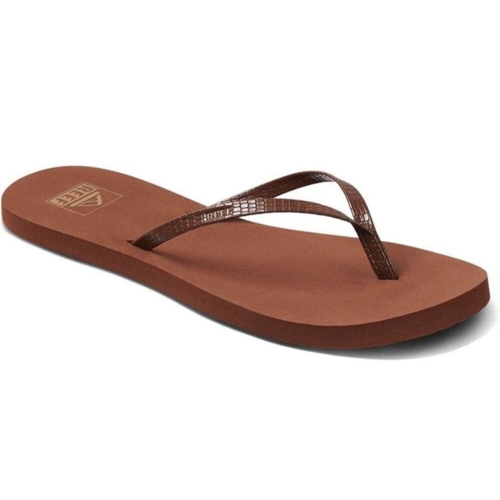 Woman Reef Bliss Nights Flip Flops Sandal CJ1632 Brown Brunette Sz 5 New